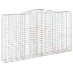 vidaXL Oblúkový gabionový kôš 2 ks 400x50x220/240cm pozinkované železo – Obrázok 3