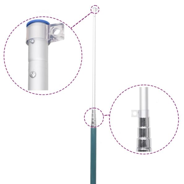 vidaXL Turecká vlajka a tyč 5,55 m hliník – Obrázok 5