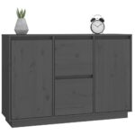 vidaXL Komoda sivá 111x34x75 cm borovicový masív – Obrázok 4