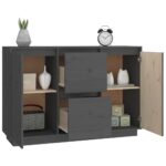 vidaXL Komoda sivá 111x34x75 cm borovicový masív – Obrázok 5