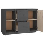 vidaXL Komoda sivá 111x34x75 cm borovicový masív – Obrázok 8