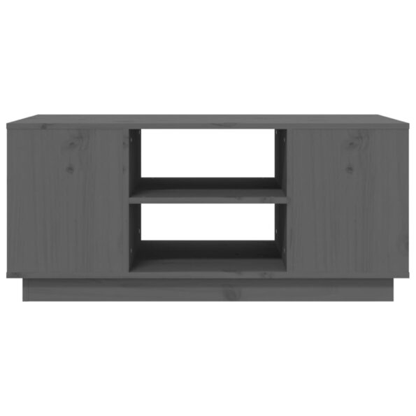 vidaXL Konferenčný stolík sivý 90x49x40,5 cm borovicový masív – Obrázok 5