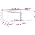 vidaXL Konferenčný stolík čierny 80x50x35 cm borovicový masív – Obrázok 10