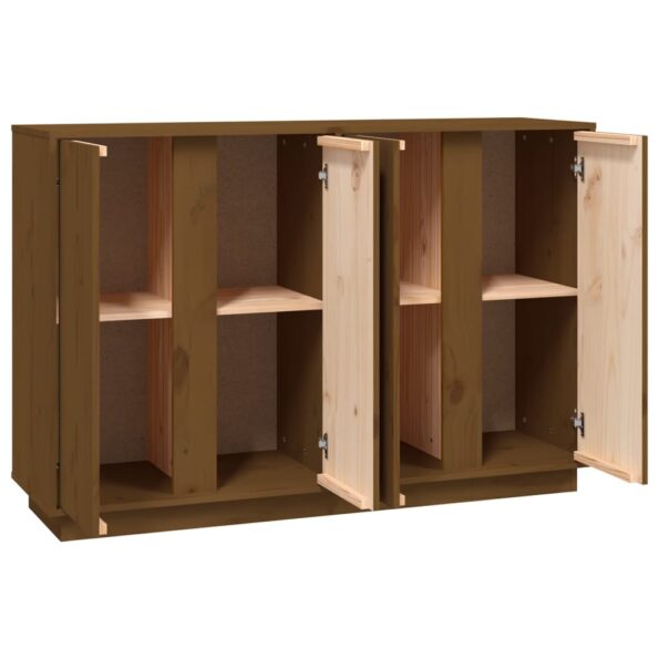 vidaXL Komoda medovohnedá 120x35x80 cm borovicový masív – Obrázok 8