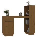 vidaXL Stolík medovo-hnedý 110x53x117 cm masívne borovicové drevo – Obrázok 4