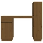vidaXL Stolík medovo-hnedý 110x53x117 cm masívne borovicové drevo – Obrázok 6