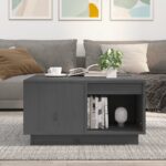 vidaXL Konferenčný stolík sivý 60x61x32,5 cm borovicový masív – Obrázok 3