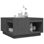 vidaXL Konferenčný stolík sivý 60x61x32,5 cm borovicový masív – Obrázok 4