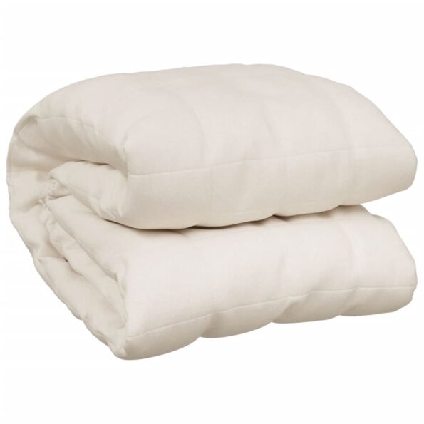 VXL8720845601317_g_en_hd_1.jpg vidaXL Záťažová prikrývka bledokrémová 220x235 cm 15 kg látka – Obrázok 3