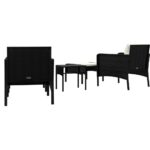 vidaXL 5-dielna záhradná sedacia súprava s vankúšmi čierna polyratan – Obrázok 6