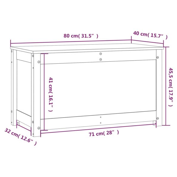 vidaXL Úložný box biely 80x40x45,5 cm masívna borovica – Obrázok 10