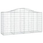 vidaXL Oblúkový gabionový kôš 200x50x100/120 cm pozinkované železo – Obrázok 2