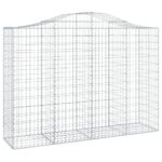 vidaXL Oblúkový gabionový kôš 200x50x140/160 cm pozinkované železo – Obrázok 2