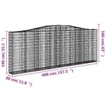 vidaXL Oblúkový gabionový kôš 400x30x140/160 cm pozinkované železo – Obrázok 5