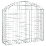 vidaXL Oblúkový gabionový kôš 100x30x80/100 cm pozinkované železo – Obrázok 2