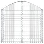 vidaXL Oblúkový gabionový kôš 100x30x80/100 cm pozinkované železo – Obrázok 3