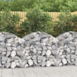 vidaXL Oblúkový gabionový kôš 100x30x80/100 cm pozinkované železo