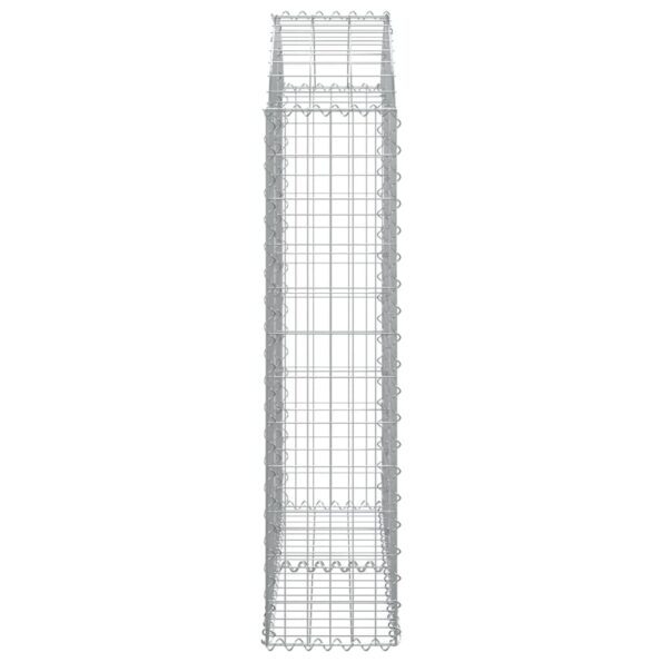 vidaXL Oblúkový gabionový kôš 100x30x120/140cm pozinkované železo – Obrázok 4