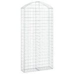 vidaXL Oblúkový gabionový kôš 100x30x200/220 cm pozinkované železo – Obrázok 2