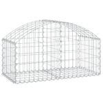 vidaXL Oblúkový gabionový kôš 100x50x40/60 cm pozinkované železo – Obrázok 2