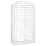 vidaXL Oblúkový gabionový kôš 100x50x180/200 cm pozinkované železo – Obrázok 2