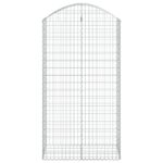 vidaXL Oblúkový gabionový kôš 100x50x180/200 cm pozinkované železo – Obrázok 3