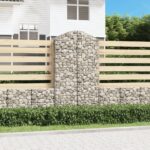 vidaXL Oblúkový gabionový kôš 100x50x180/200 cm pozinkované železo