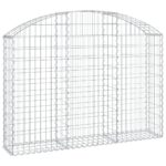 vidaXL Oblúkový gabionový kôš 150x30x100/120 cm pozinkované železo – Obrázok 2