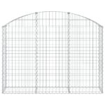vidaXL Oblúkový gabionový kôš 150x30x100/120 cm pozinkované železo – Obrázok 3