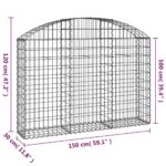 vidaXL Oblúkový gabionový kôš 150x30x100/120 cm pozinkované železo – Obrázok 5