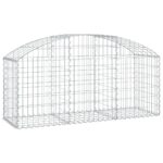 vidaXL Oblúkový gabionový kôš 150x50x60/80 cm pozinkované železo – Obrázok 2