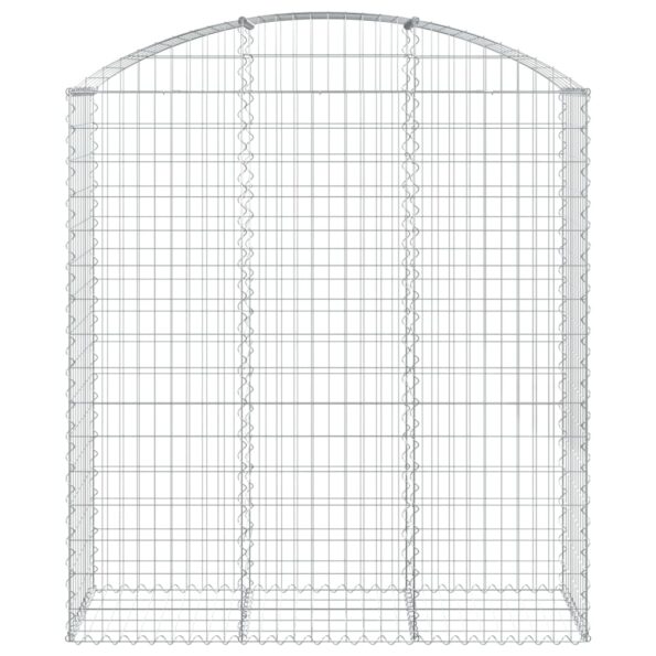 vidaXL Oblúkový gabionový kôš 150x50x160/180 cm pozinkované železo – Obrázok 3