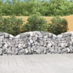 vidaXL Oblúkový gabionový kôš 200x30x80/100 cm pozinkované železo