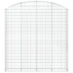 vidaXL Oblúkový gabionový kôš 200x30x200/220 cm pozinkované železo – Obrázok 3