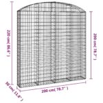vidaXL Oblúkový gabionový kôš 200x30x200/220 cm pozinkované železo – Obrázok 5