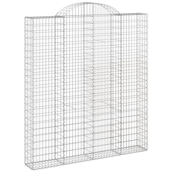 vidaXL Oblúkový gabionový kôš 200x30x220/240 cm pozinkované železo – Obrázok 2
