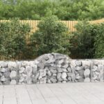 vidaXL Oblúkový gabionový kôš 200x50x60/80 cm pozinkované železo
