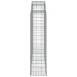 vidaXL Oblúkový gabionový kôš 200x50x160/180 cm pozinkované železo – Obrázok 4
