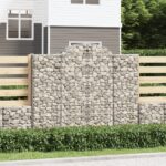 vidaXL Oblúkový gabionový kôš 200x50x160/180 cm pozinkované železo