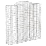 vidaXL Oblúkový gabionový kôš 200x50x200/220 cm pozinkované železo – Obrázok 2