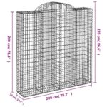 vidaXL Oblúkový gabionový kôš 200x50x200/220 cm pozinkované železo – Obrázok 5