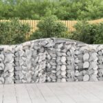 vidaXL Oblúkový gabionový kôš 400x50x100/120 cm pozinkované železo