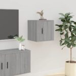 vidaXL Nástenné TV skrinky 2 ks sivé sonoma 40x34,5x40 cm – Obrázok 4