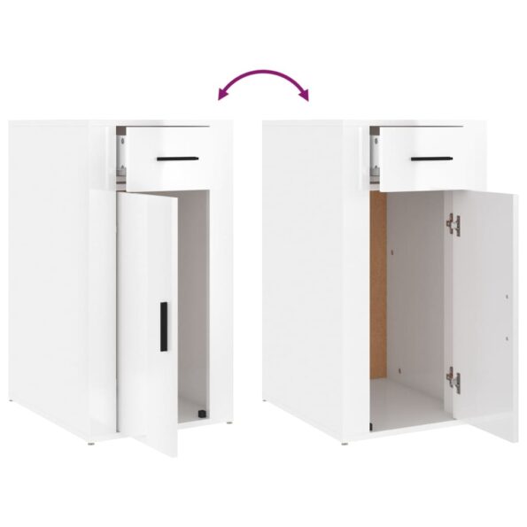 vidaXL Stolová skrinka lesklá biela 40x49x75 cm spracované drevo – Obrázok 9