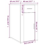vidaXL Stolová skrinka lesklá biela 40x49x75 cm spracované drevo – Obrázok 11