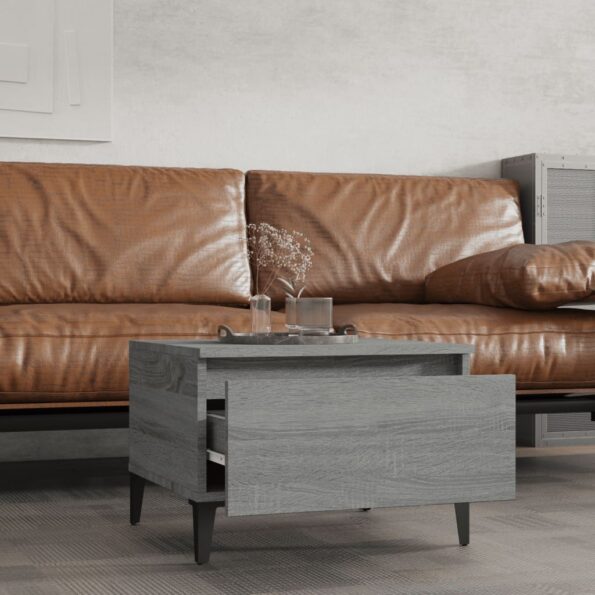 vidaXL Bočný stolík sivý sonoma 50x46x35 cm spracované drevo – Obrázok 3