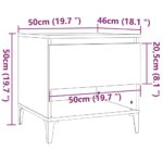 vidaXL Bočný stolík dub sonoma 50x46x50 cm spracované drevo – Obrázok 10
