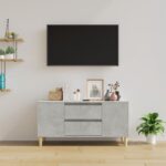 vidaXL TV skrinka betónovosivá 102x44,5x50 cm spracované drevo – Obrázok 3