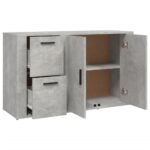 vidaXL Komoda betónovosivá 100x33x59,5 cm spracované drevo – Obrázok 8