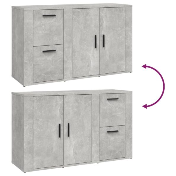 vidaXL Komoda betónovosivá 100x33x59,5 cm spracované drevo – Obrázok 9